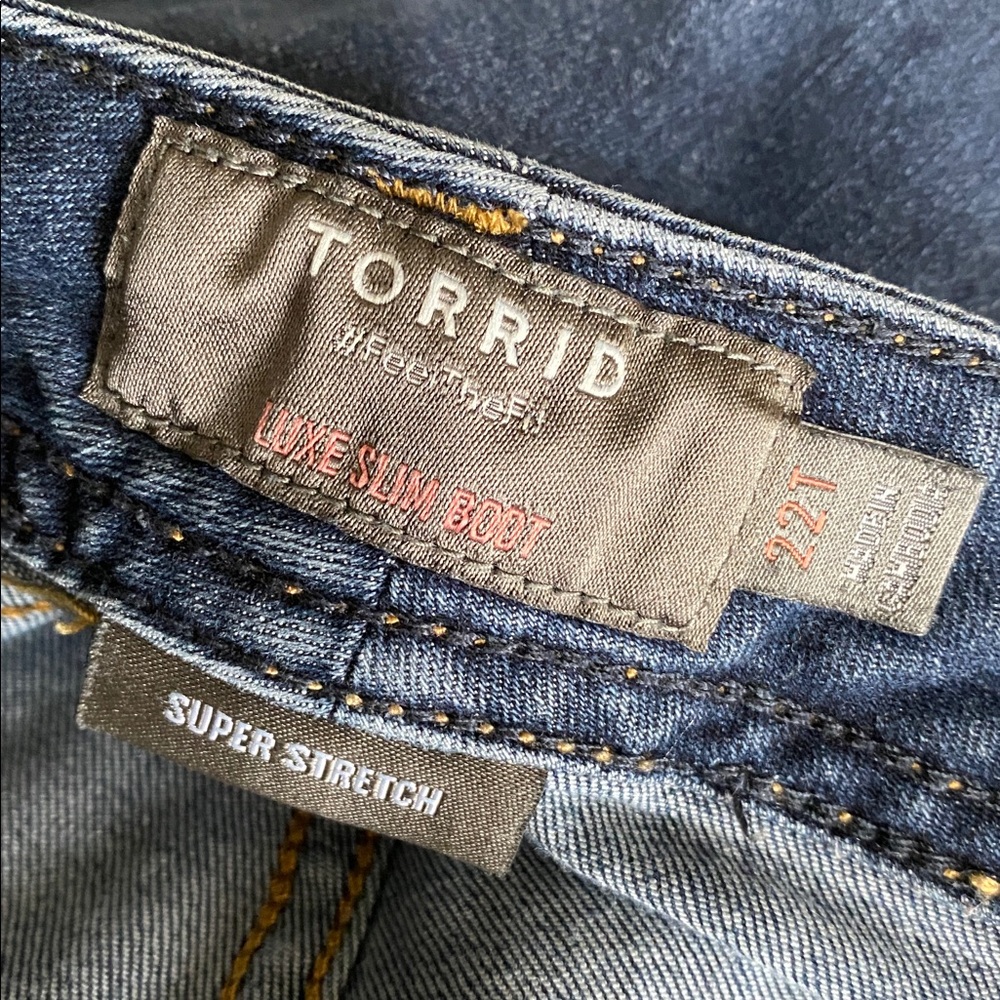 Plus Size Dark Blue Bootcut Jeans - Classic Comfort - Picture 9 of 9
